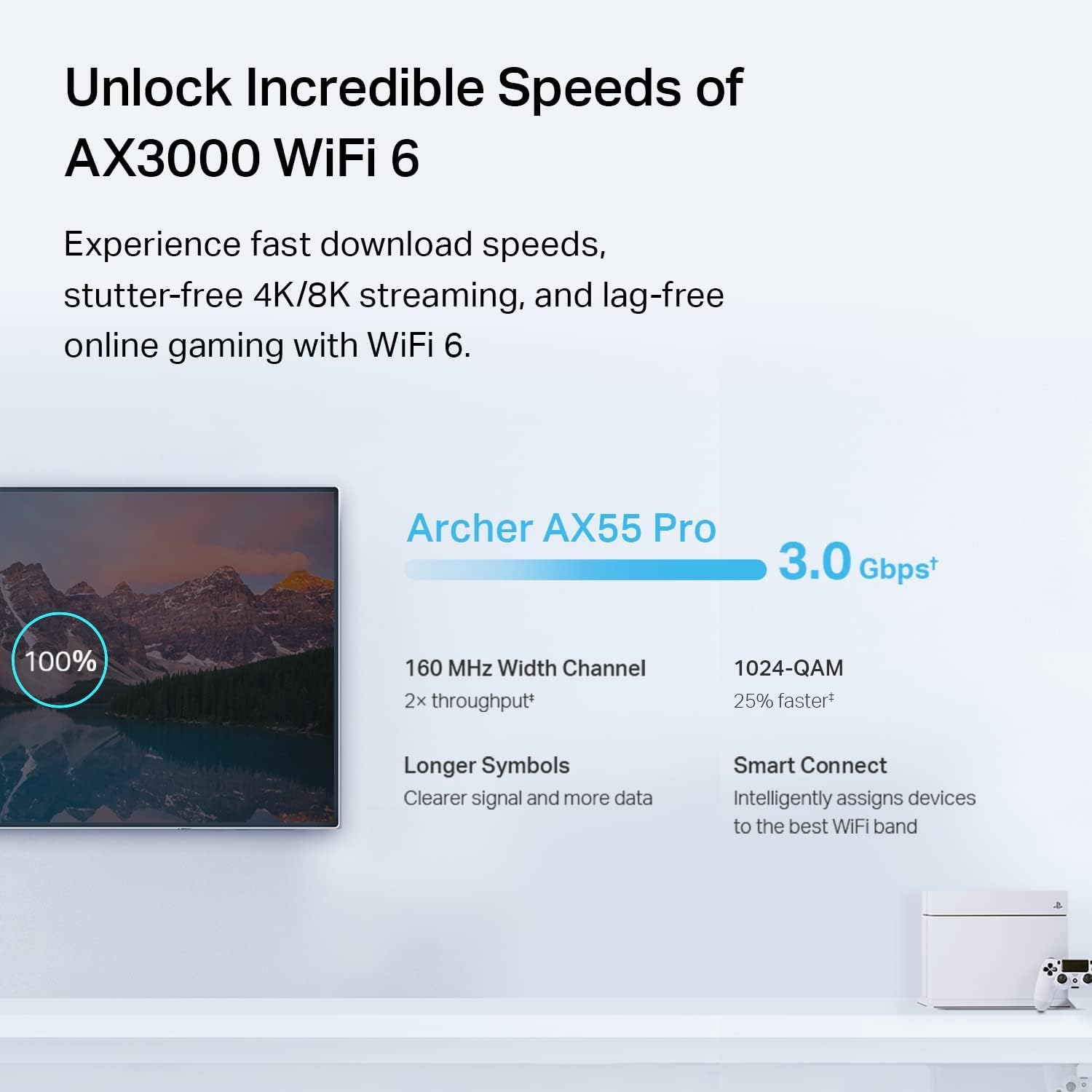 TP-Link AX3000 WiFi 6 Router con 1 Puerto WAN/LAN de 2,5 Gbps, Router inalámbrico 802.11ax, Gigabit, Router de Internet de Doble Banda, Compatible con Servidor VPN y Cliente (Archer AX55 Pro)