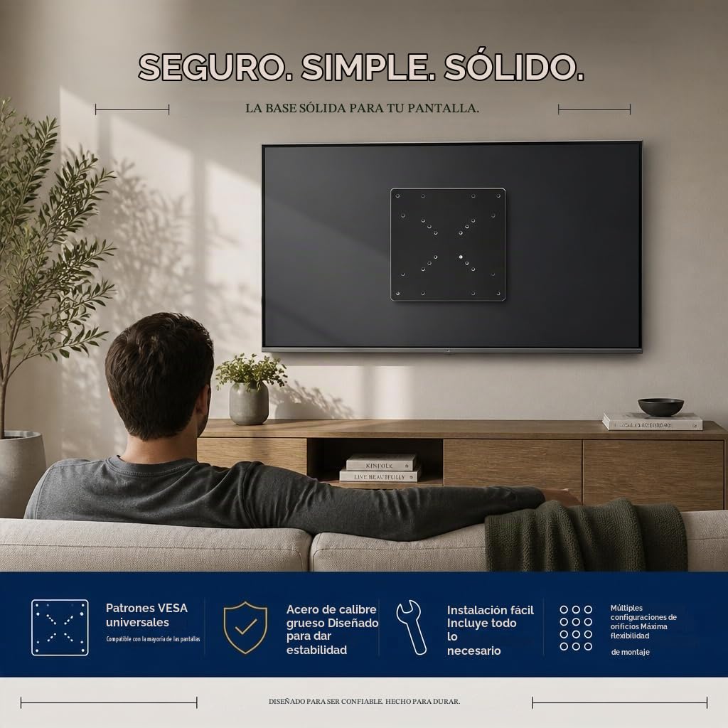 Placa Adaptadora de Montaje VESA Mount-It! Acero Gran Calibre con Kit de Conversión para Monitor y TV