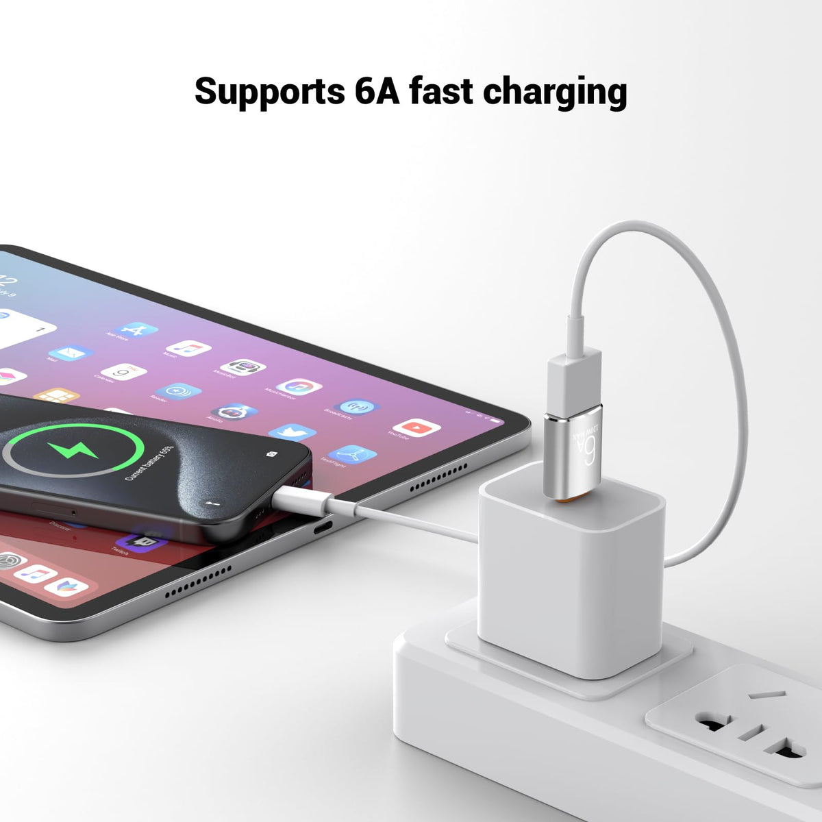 Adaptador USB C Pastall Negro de 10 Gbps y 120 W