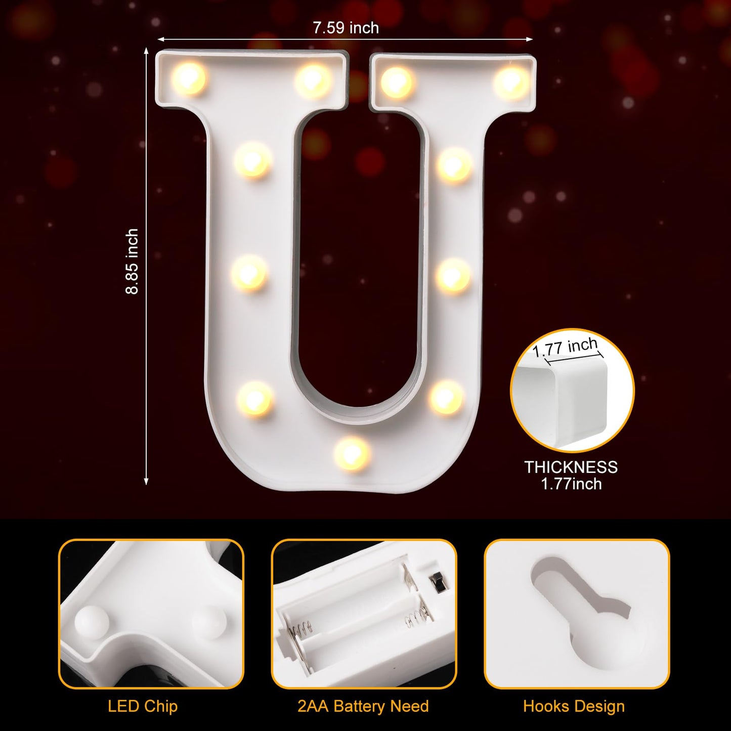 LAMATY Juego de letreros B- I LOVE U 1027 piezas con 3 letras LED, 24 velas LED, 1000 pétalos de rosa artificiales, decoración romántica