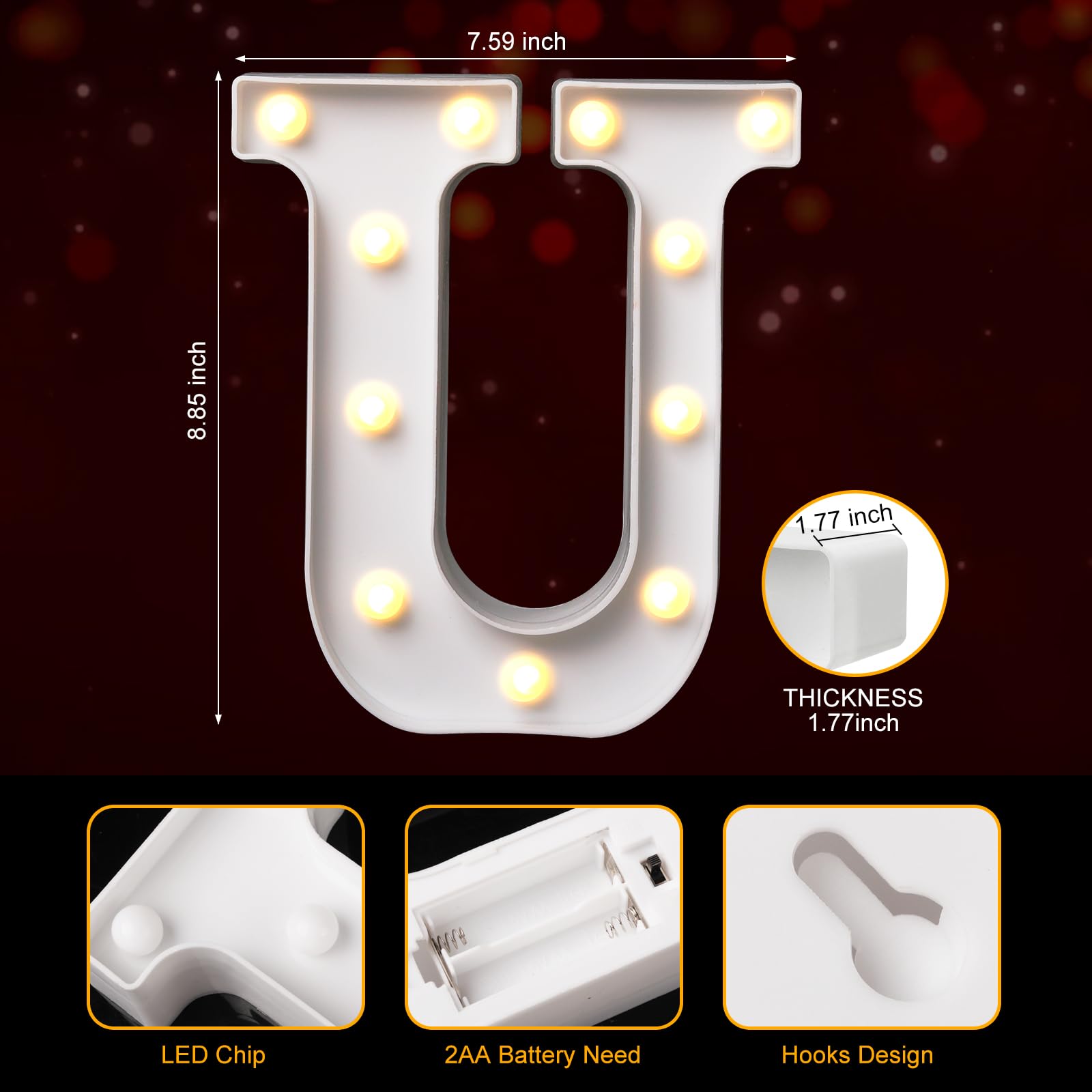 LAMATY Juego de letreros B- I LOVE U 1027 piezas con 3 letras LED, 24 velas LED, 1000 pétalos de rosa artificiales, decoración romántica