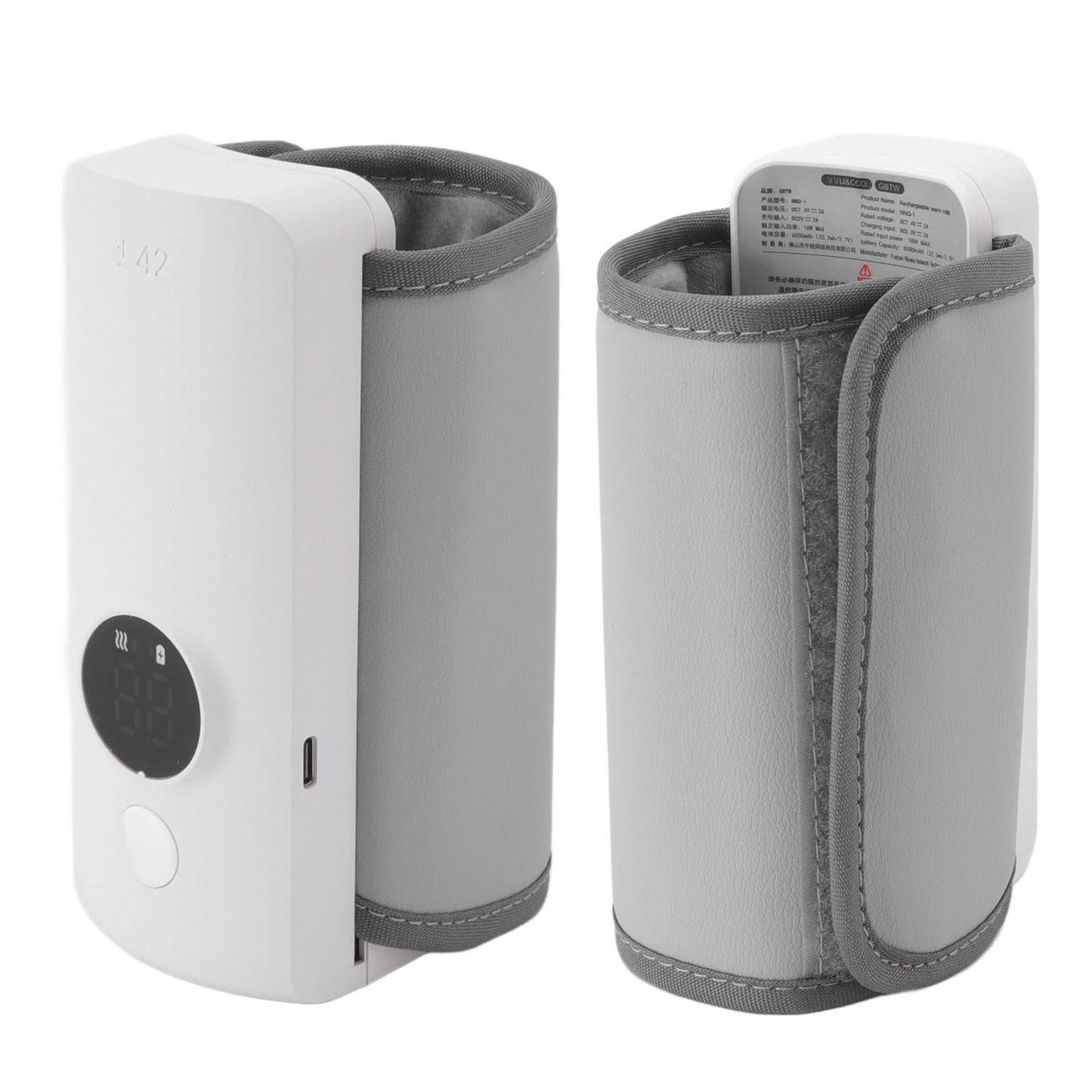 Calentador De Biberones Portátil Asixxsix Inalámbrico Blanco con Pantalla LCD y Control De Temperatura Preciso Para Viaje