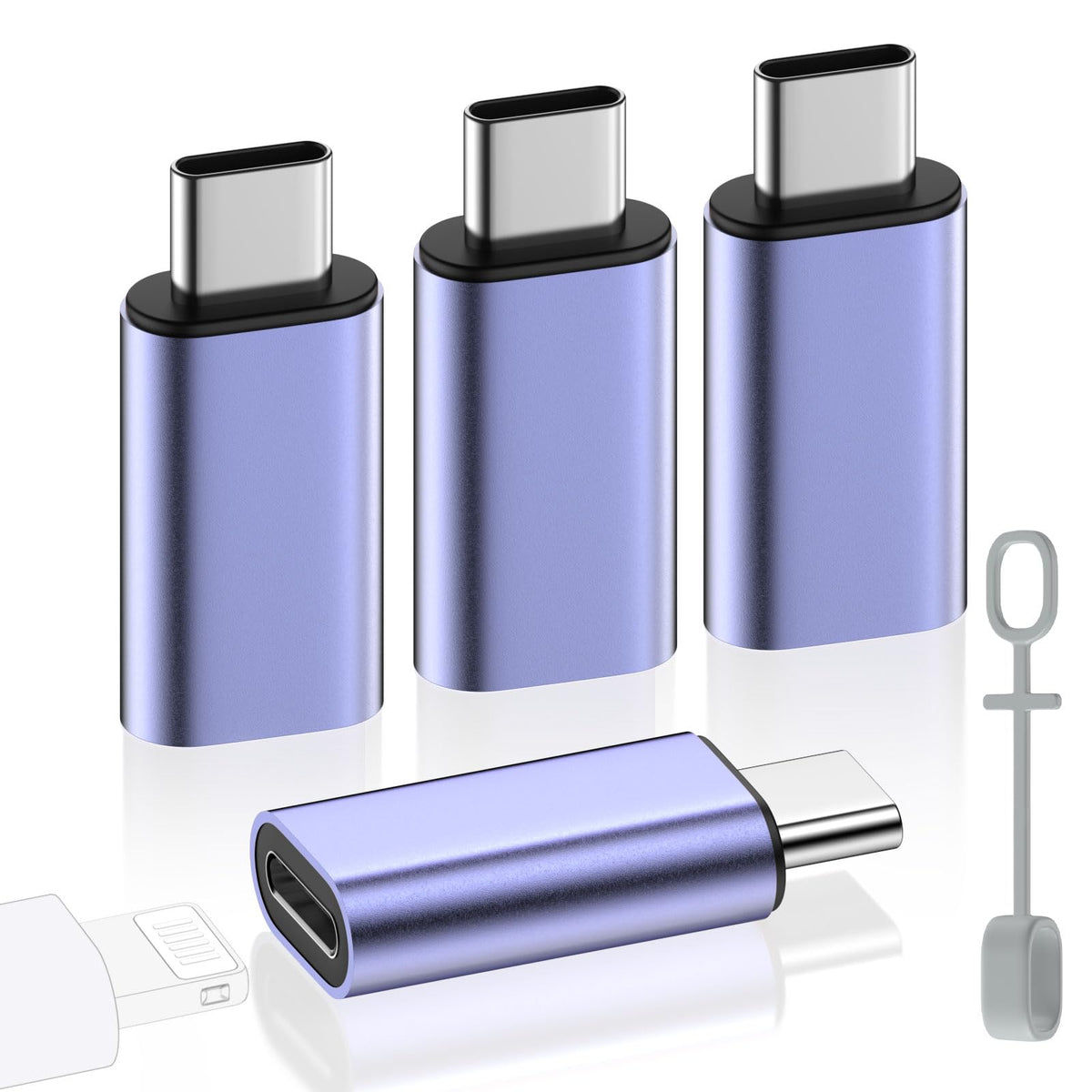 Adaptador USB-C a Lightning Moko para iPhone 17 16 15 Carga Solo 4 Piezas