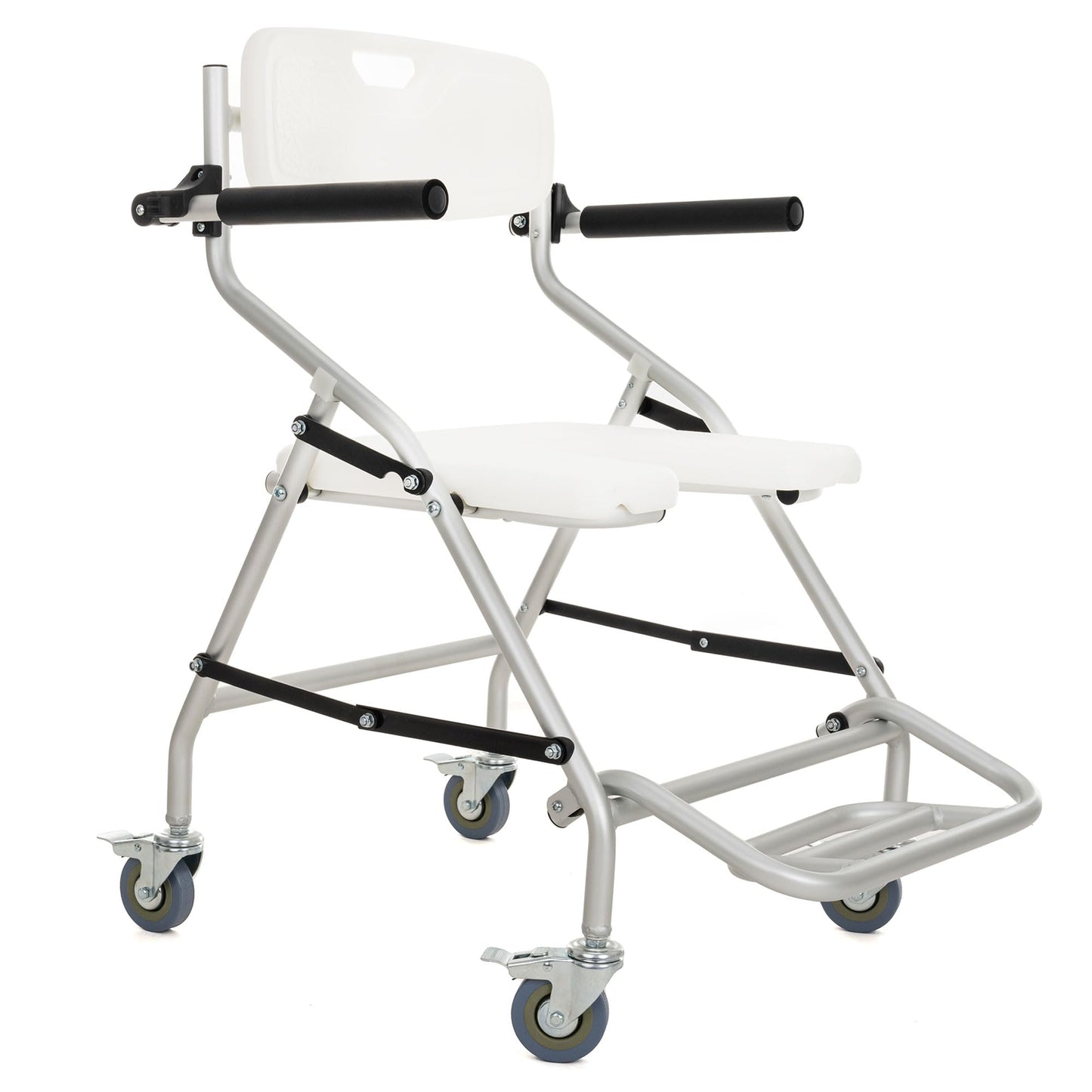 Silla de Ducha Aluminio Ruedas Plegable Traslado