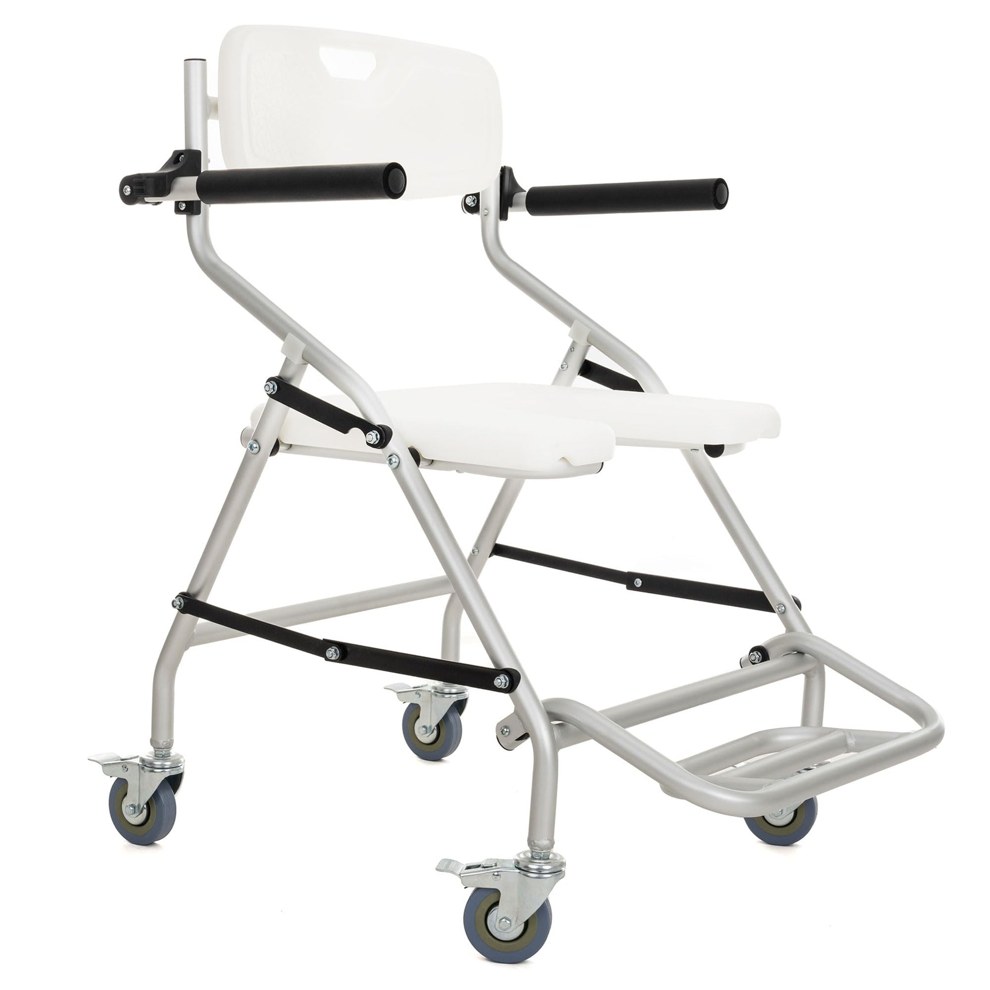 Silla de Ducha Aluminio Ruedas Plegable Traslado
