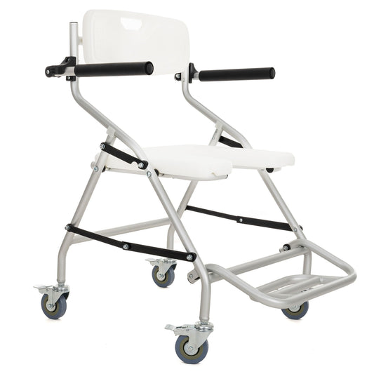 Silla de Ducha Aluminio Ruedas Plegable Traslado