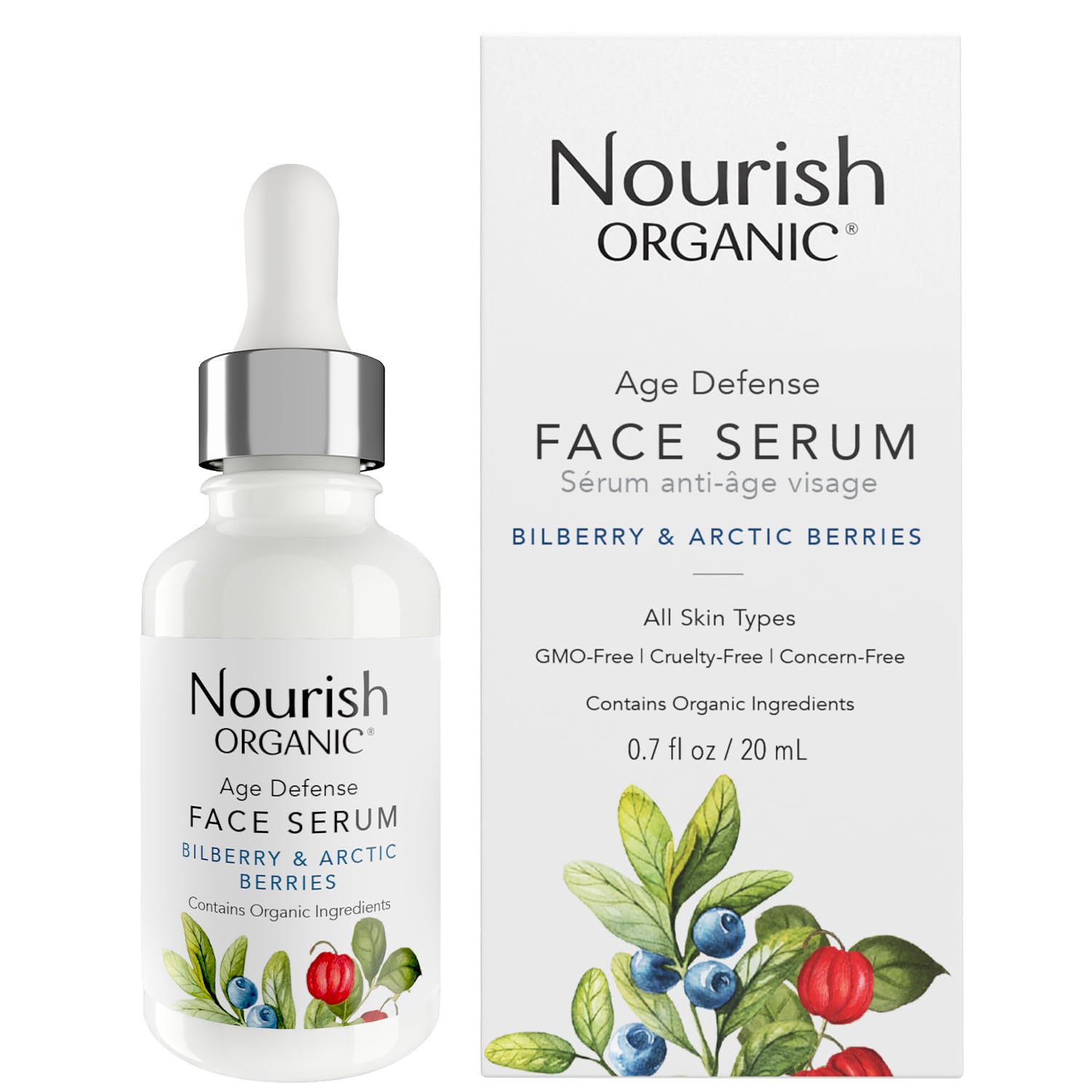 Nourish Organic Age Defense Face Serum, 0.7 Ounce
