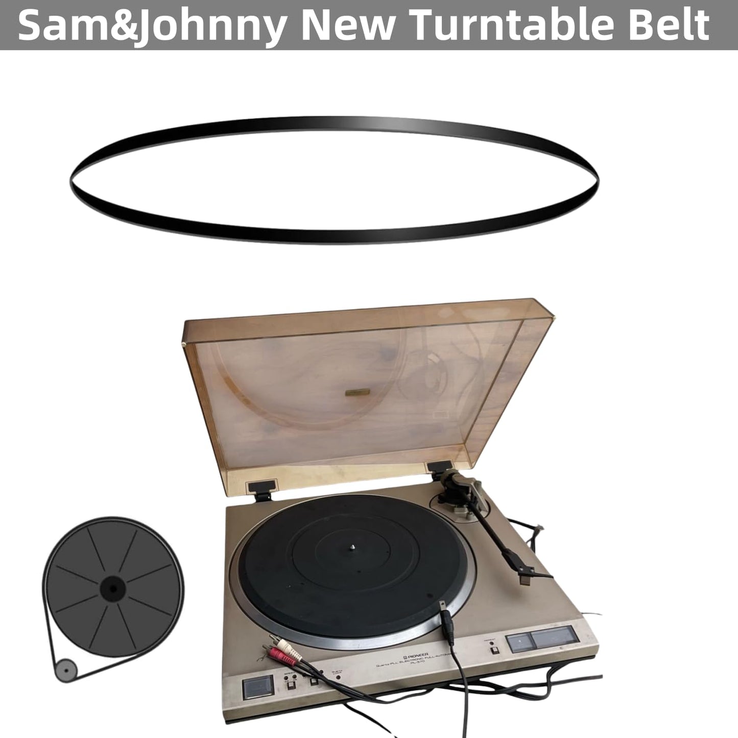 Sam&Johnny - Correa de repuesto para tocadiscos Pioneer PL-450 PL-570 PL-590 PL-600
