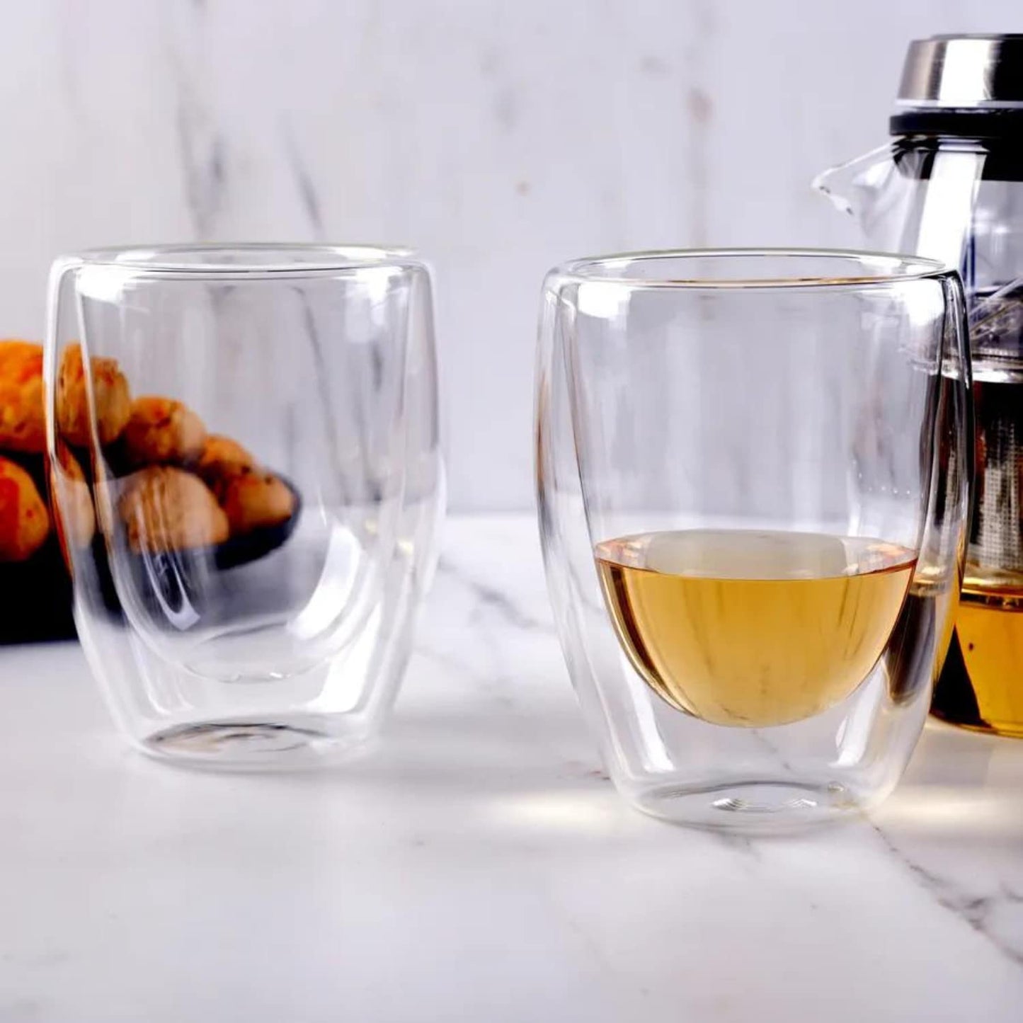 EasyWare Premium Set de Vasos y Tazas de Doble Pared de Vidrio Tèrmico Borosilicato Para Capucchino Espresso Té Café Etc (4 x 350)