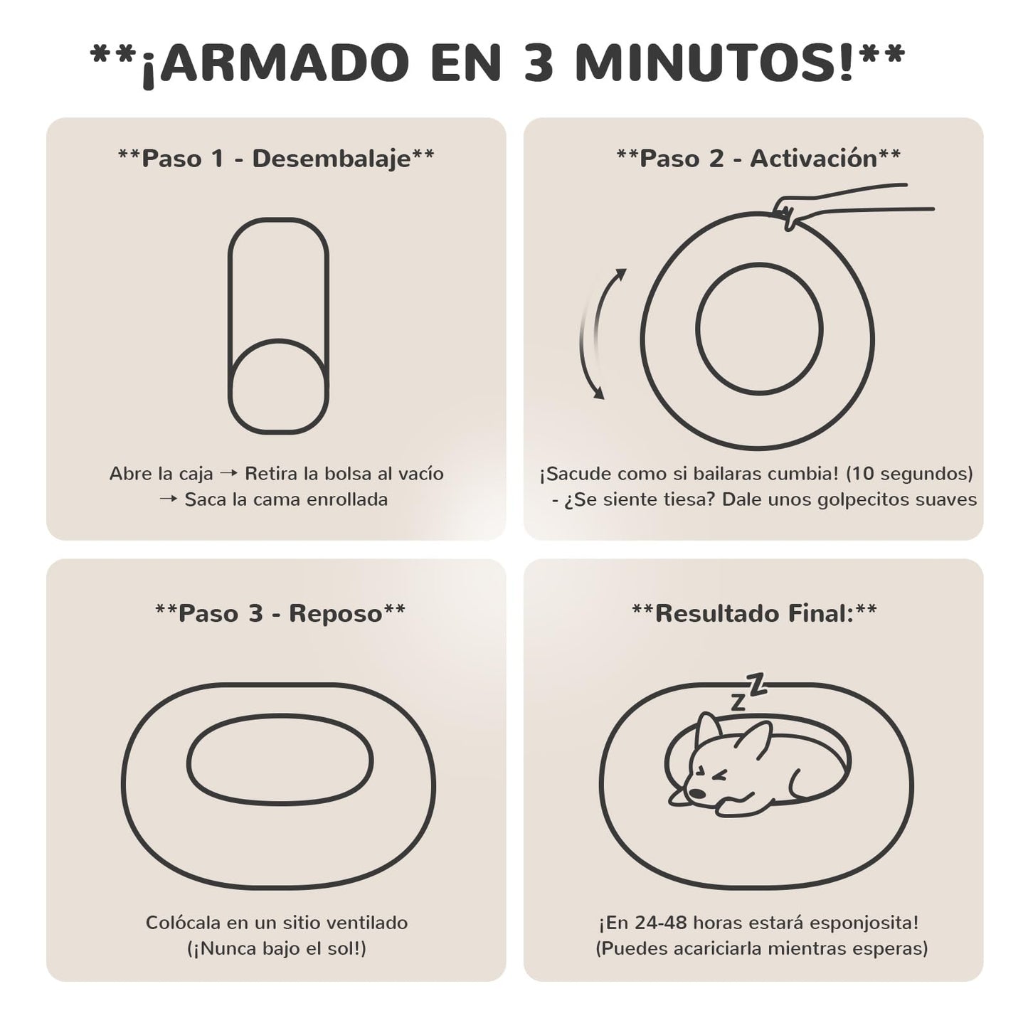 Cama para Perro Spring Blossoms Gris Oscuro Mullida y Antideslizante 80cm