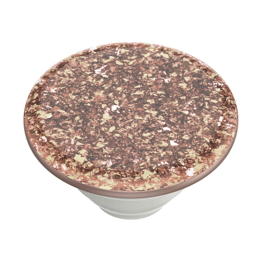Empuñadura para Teléfono PopSockets Oro Rosa Purpurina Confeti de Aluminio Expandible