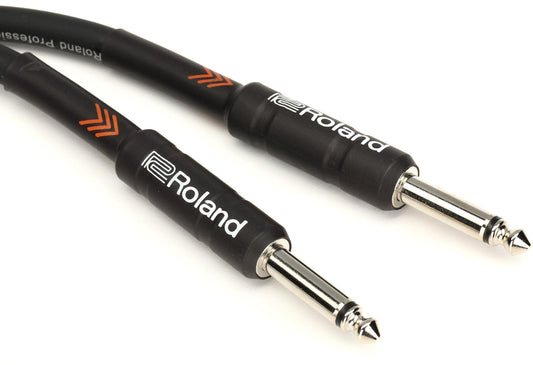 Cable Roland serie Black instrumento 2 conectores plug rectos TR 6.3mm 1.5 mts.