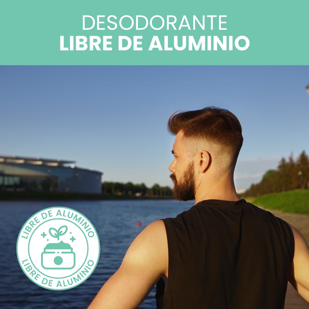 Naturaldry - Men Intense - Desodorante natural con ALUMBRE unisex para deportistas - No obstruye los poros - Sin aluminio - Sin parabenos - Elimina el mal olor - con aceite esencial de Trea Tree y Romero - Barra (1 unidad)