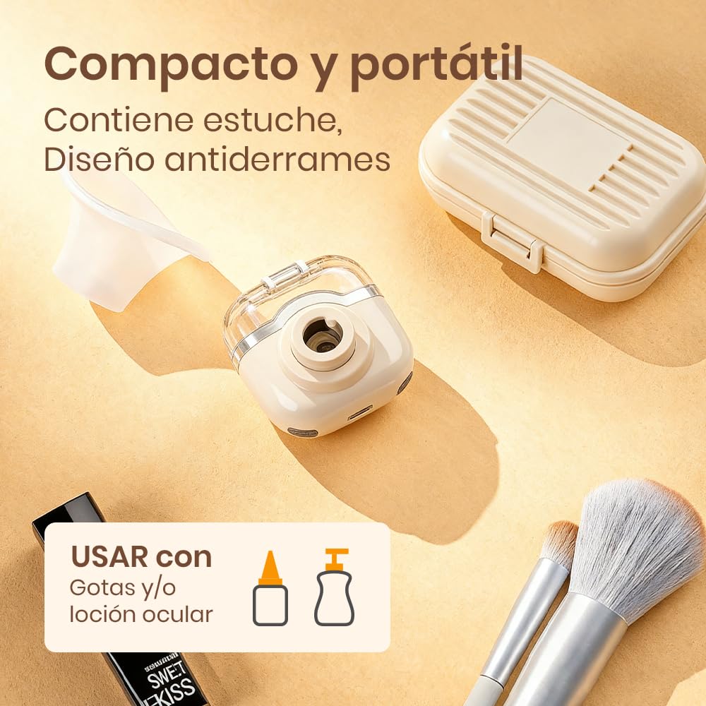 FANA Nebulizador para ojos, compresa tibia portátil, pulverizador para párpados, spa para la piel de los ojos, vaporizador para ojos, humectante para ojos con función de compresas frías y calientes