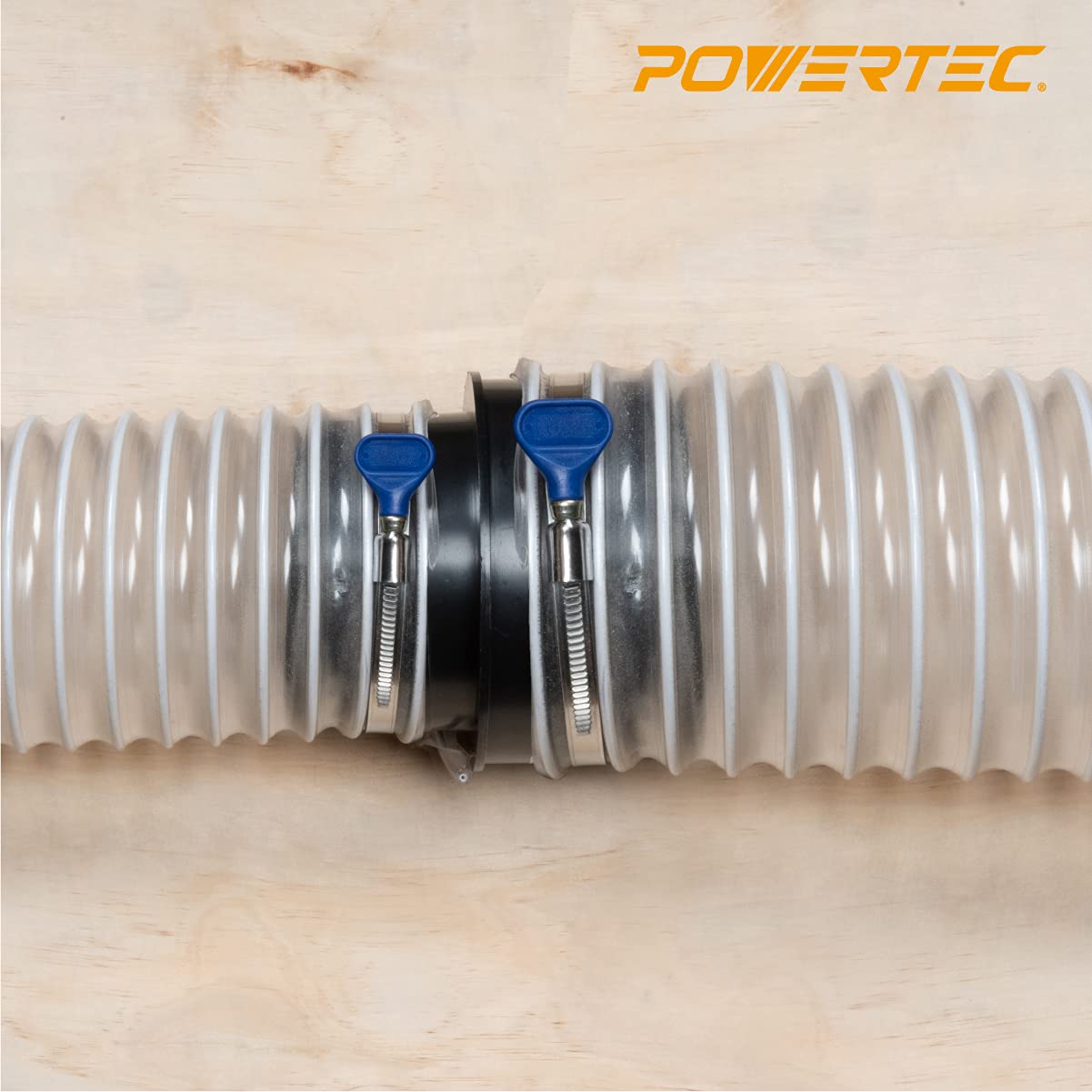 Reductor de Polvo POWERTEC Negro Plástico ABS 5 a 4 Pulgadas