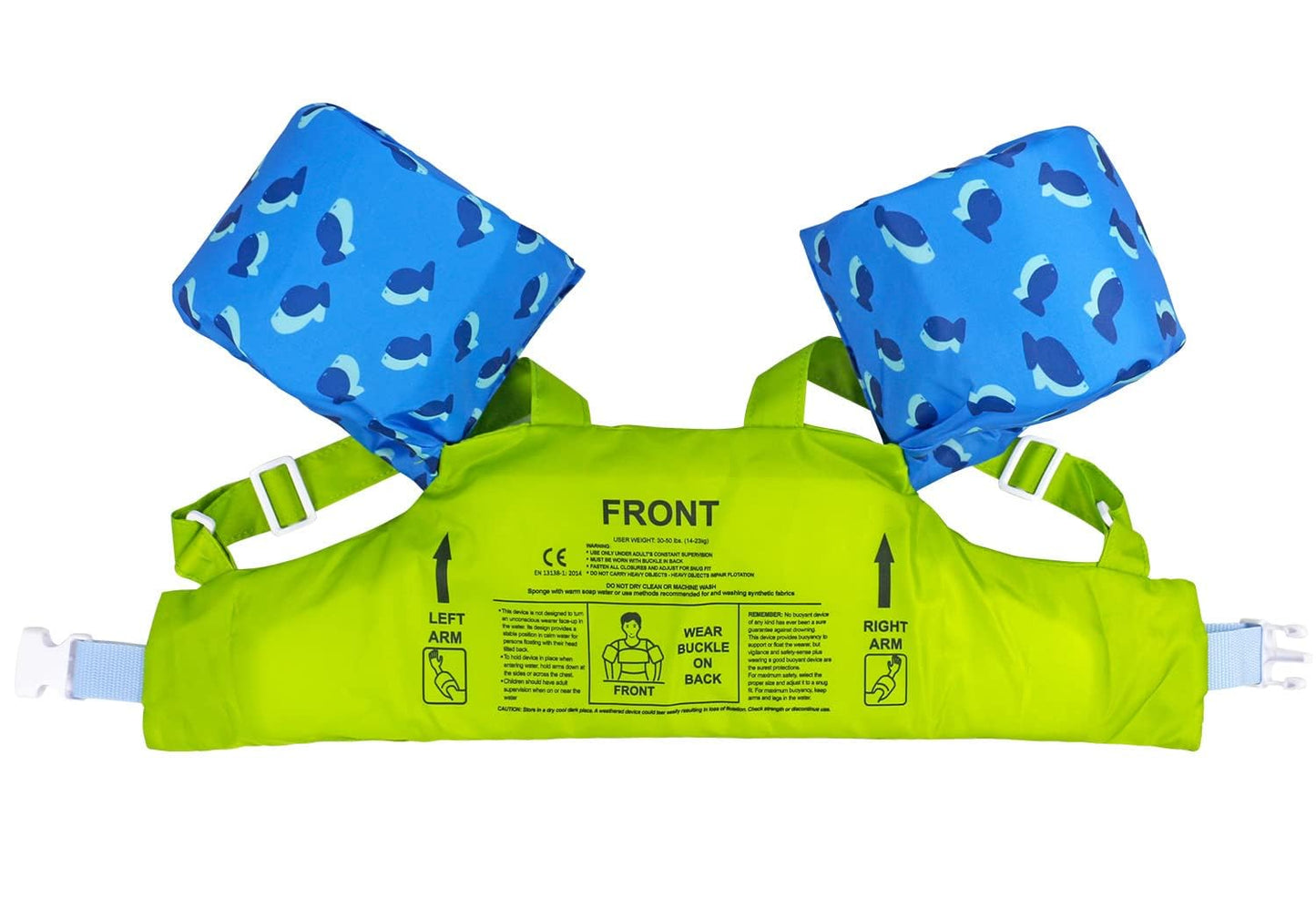 Gogokids Chaleco de natación para niños, flotadores para niñas y niños de 9-13-18-23 kg, flotadores de alberca con alas de Agua y Correa de Hombro para niños de 2-6 años
