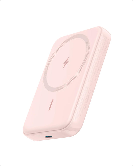 Batería Inalámbrica Anker MagGo Rosa de 5000 mAh, Compatible con iPhone 15/14/13/12 Series