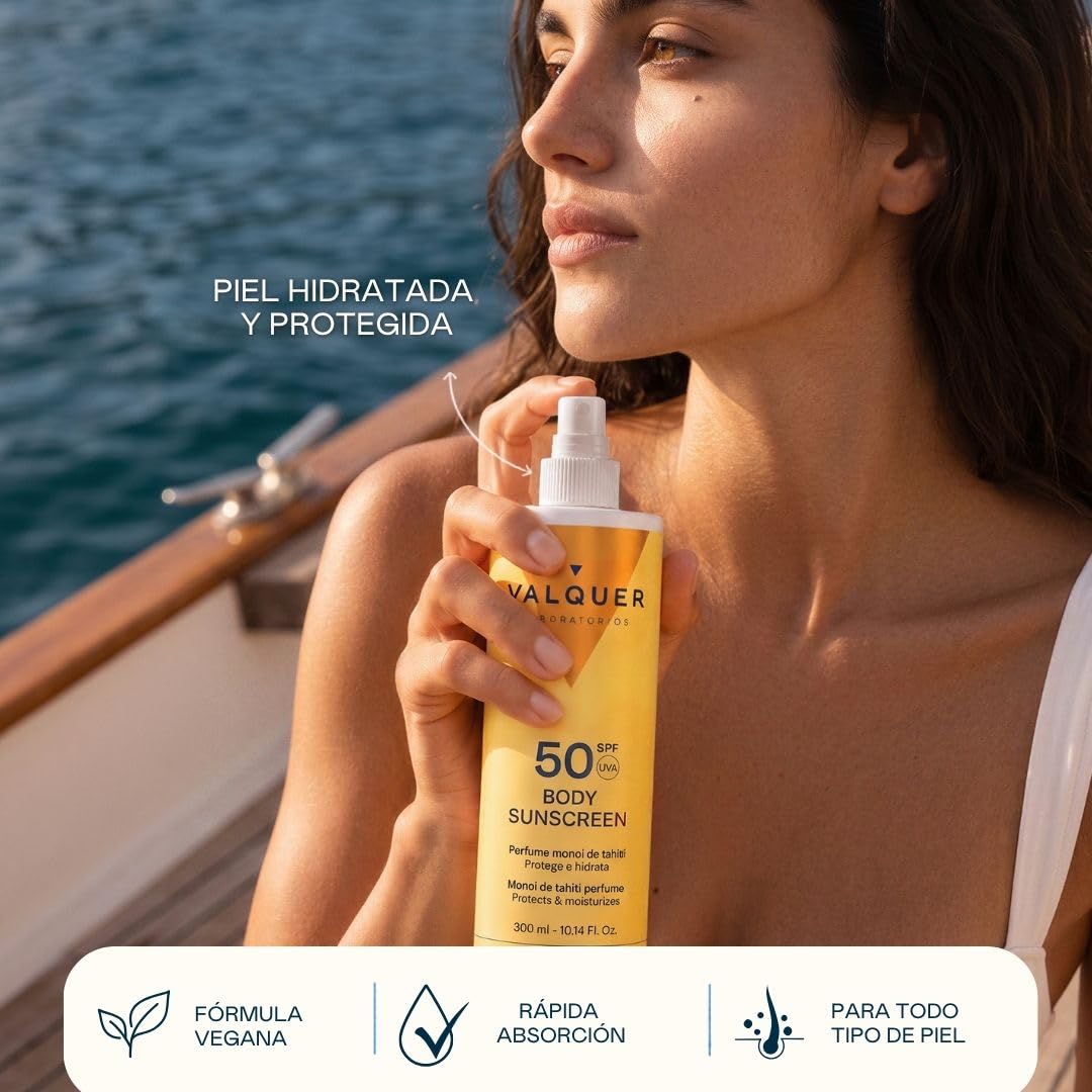 VALQUER Protector Solar Corporal SPF 50 en Spray | 300 ml