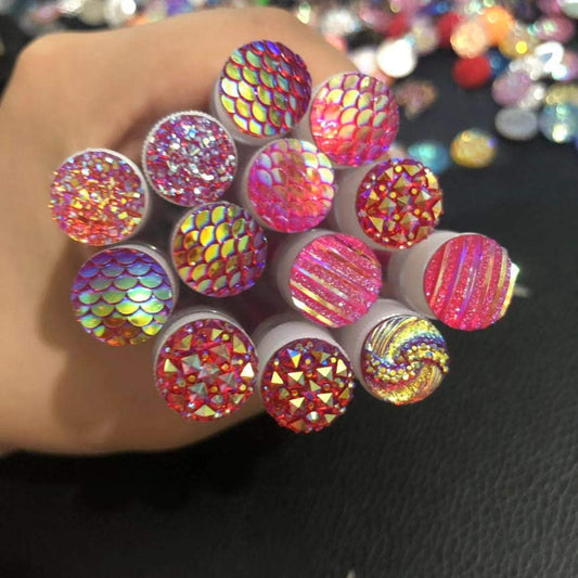 Brochas desechables para máscara de pestañas con diamante, para maquillaje, 50-PINK
