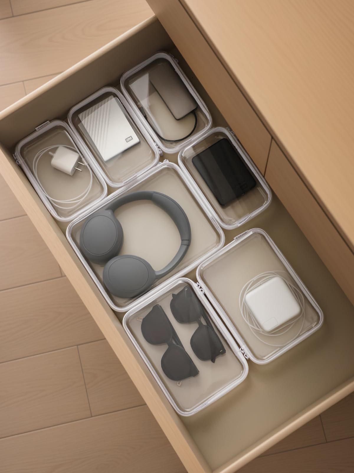 CoiiJoii 3PCS Caja Grande Transparente de Cáscara Dura con Cremallera, Bolsas Organizadoras para Pañales, Bolsa de Cosméticos Impermeable, Contenedores Organizadores de Juguetes para Niños, Estuche