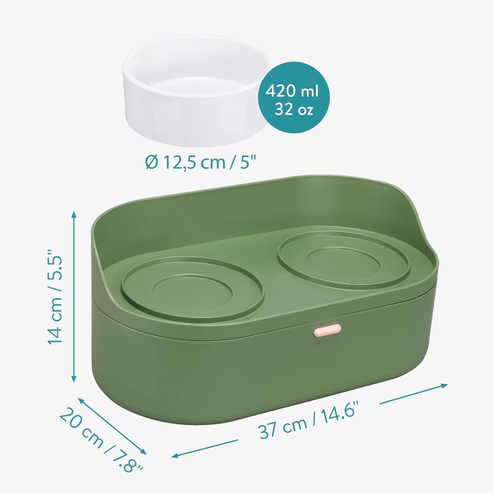 Set de Comederos Elevados Navaris Marrón con Tazones y Soporte para Perros y Gatos