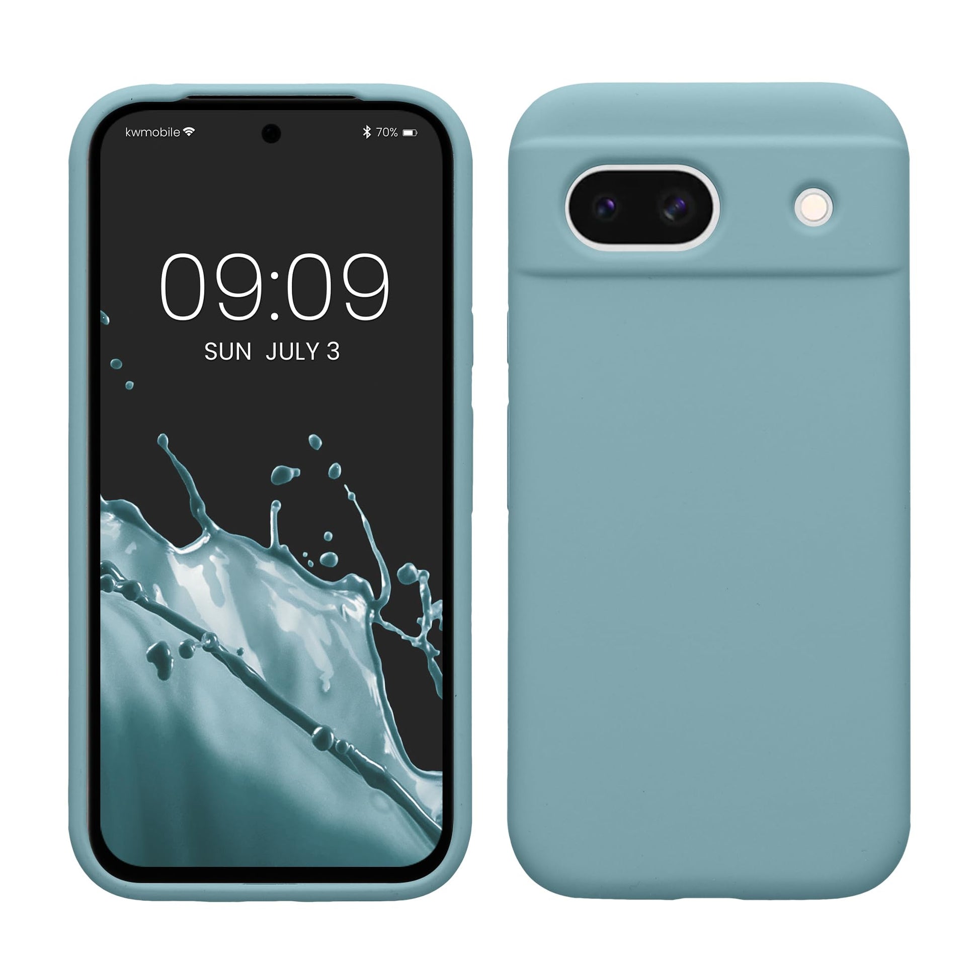 kwmobile Carcasa Compatible con Google Pixel 8a Funda - Case TPU y Silicona antigolpes - Apto Carga inalámbrica - Piedra Antigua