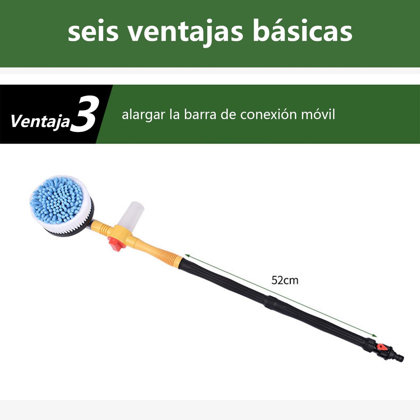 JKOKPMG Cepillo para Lavar Carros,Cepillo para Lavar Carros con Extension,Cepillo Giratorio para Lavar Carros,Cepillo para Polvo Giratorio de 360°,Pinceles Espuma Giratorio 3 In 1 15m