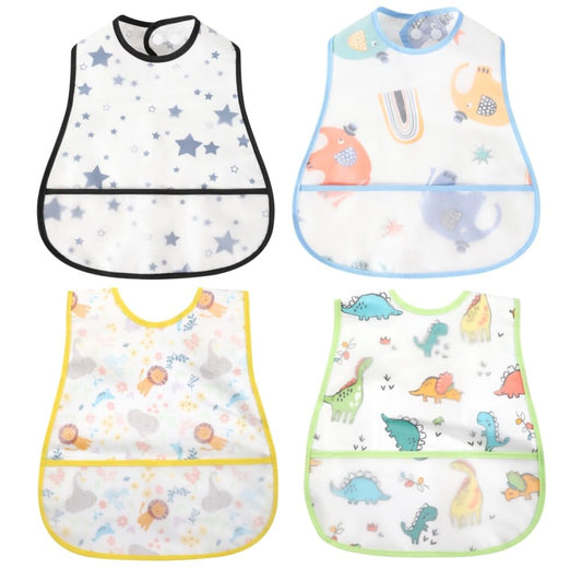 Babero Impermeable Norinori Bebé con Bolsillo Lavable para Niño Niña 6-37 M