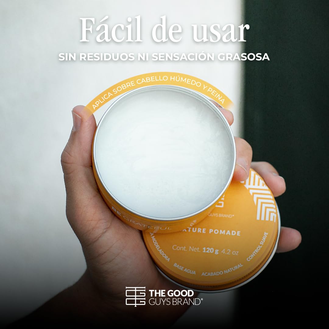 Texture Pomade: Cera para Cabello Hombre | Fijación Suave | Pomada para Cabello hombre - Brillo Natural | Ideal para Look Natural y Texturizado | Productos para el Cabello | THE GOOD GUYS BRAND (500g)