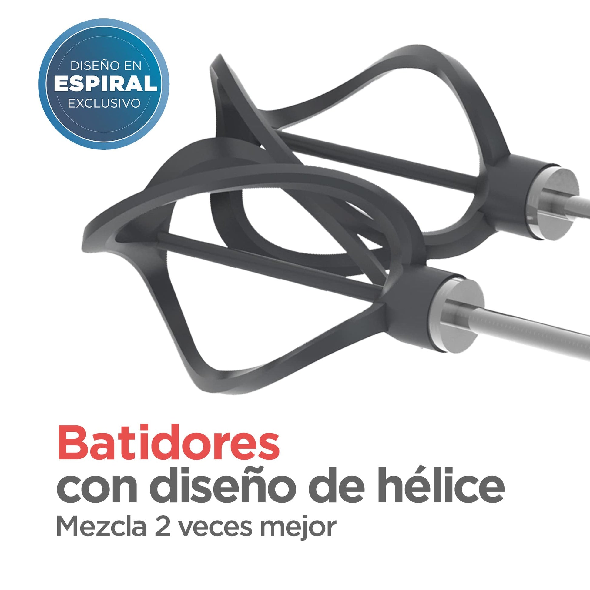 Black+Decker Batidora de mano con diseño único aspas en espiral color blanco MX600W-LA