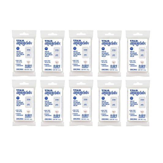 Jabón Corporal con Esponja Integrada 2 en 1, Exfoliación Suave, Aroma Concha Nácar, Pack 10 Piezas, ESPONJABON T.TAIO
