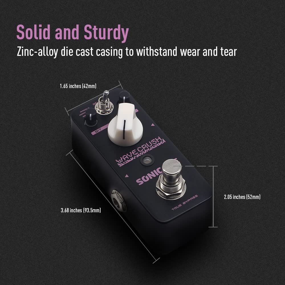 Pedal de Guitarra SONICAKE LoFi Wave Crush Bitcrusher Reductor Digital Efectos Synth