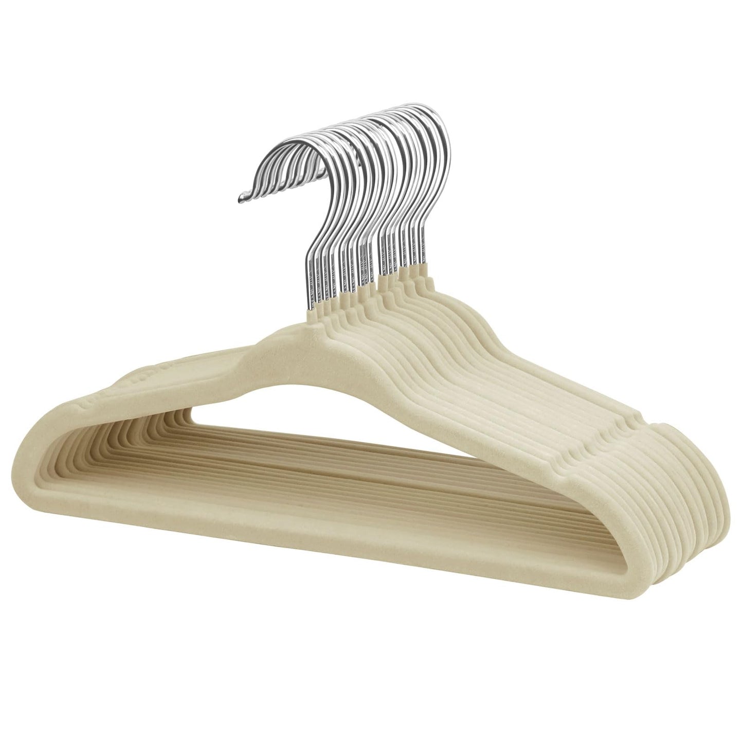 ManGotree Perchas de Terciopelo para Bebés de 28 cm Paquete de 15 Beige