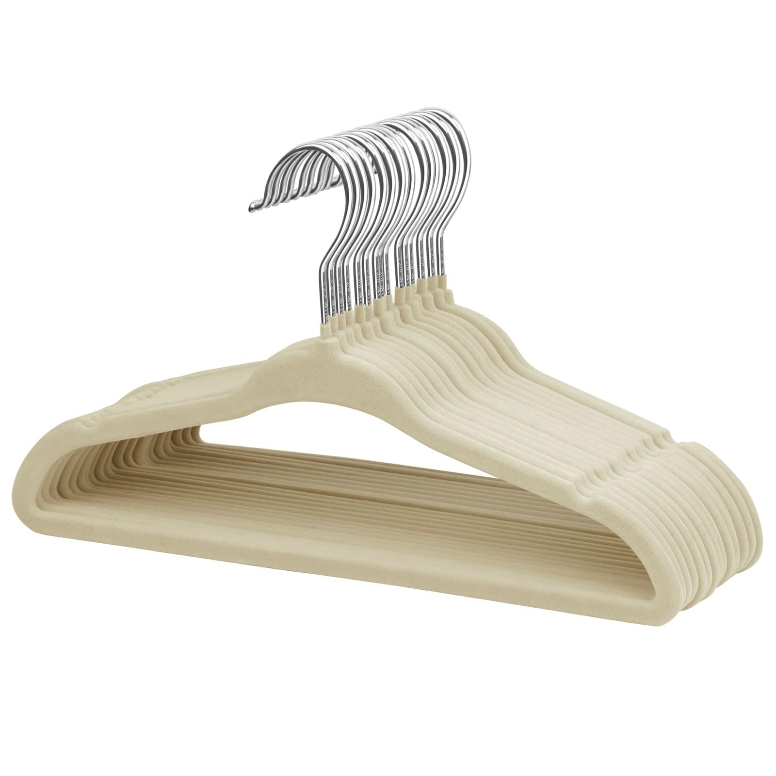 ManGotree Perchas de Terciopelo para Bebés de 28 cm Paquete de 15 Beige