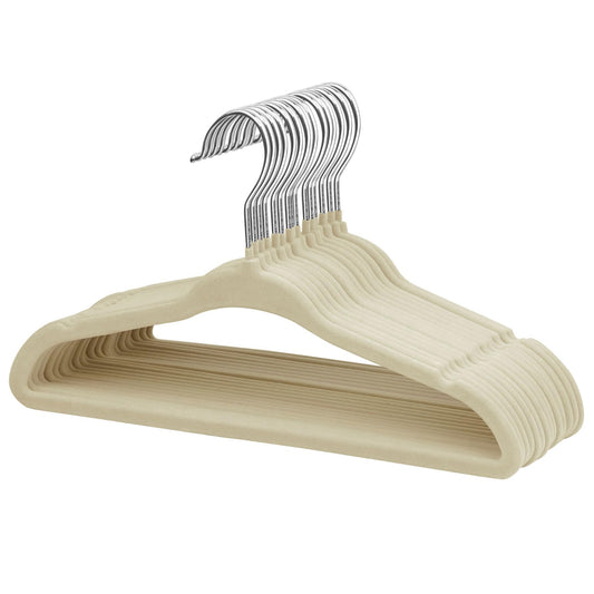 ManGotree Perchas de Terciopelo para Bebés de 28 cm Paquete de 15 Beige
