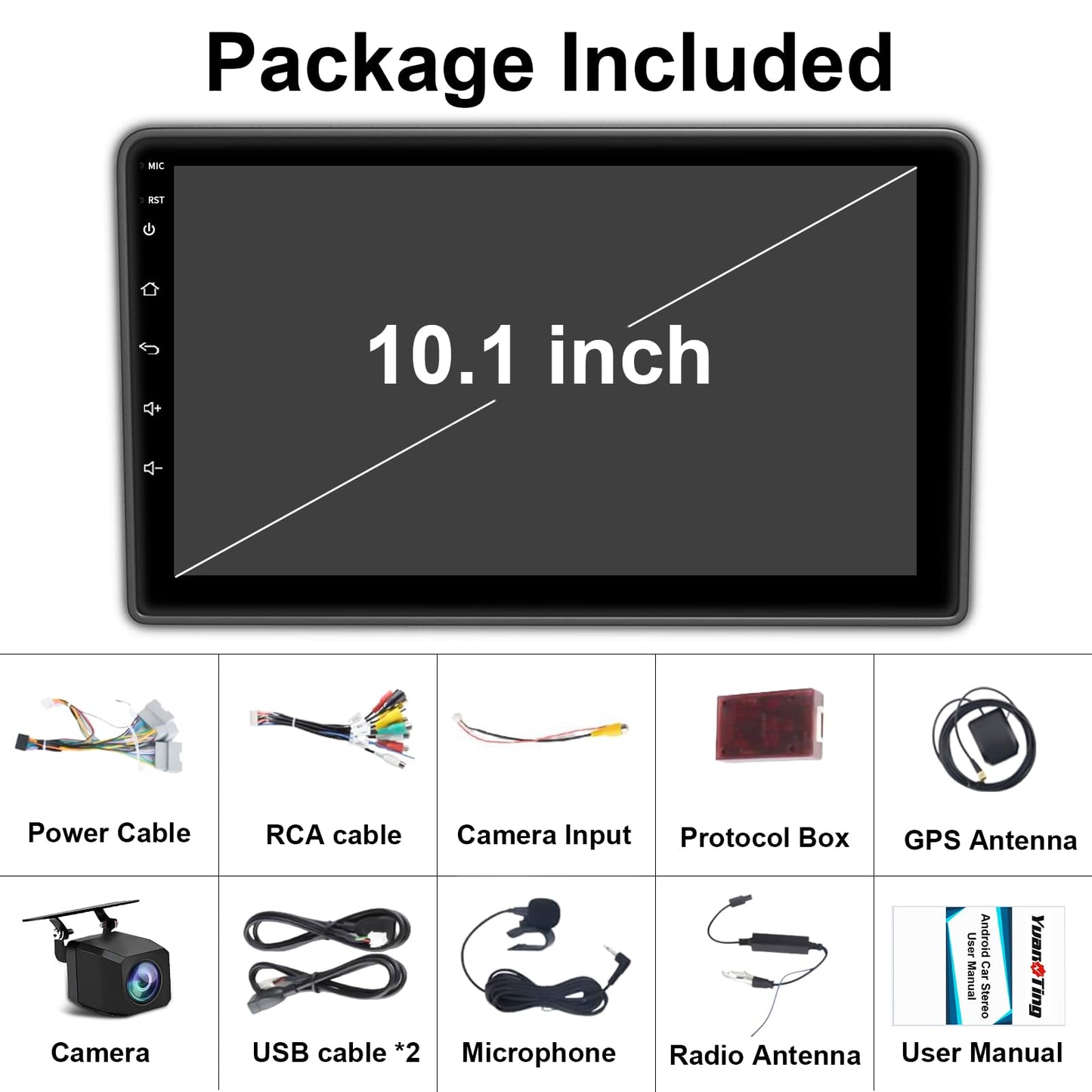 10.1 pulgadas Android 15 GPS para coche estéreo de 4 GB+64 GB para Jeep Wrangler JK 2007-2018 Dodge Ram 1500 2500 2009 2010 2011 2012 Grand Cherokee con inalámbrico CarPlay Android Auto Bluetooth