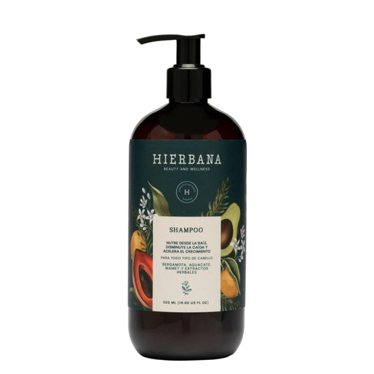 Shampoo Anticaída Hierbana 500 ml Extractos Naturales para Fortalecer y Estimular Crescimiento del Cabello