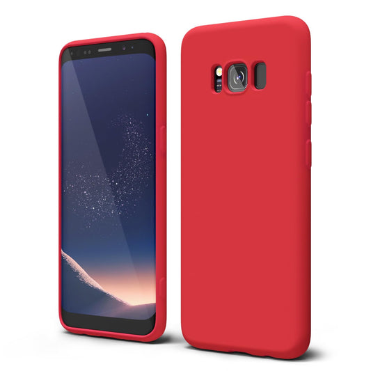 oakxco - Funda de silicona diseñada para Samsung Galaxy S8, funda de gel de goma suave para mujeres y niñas, delgada, delgada, flexible, TPU protector de 5.8 pulgadas, color rojo