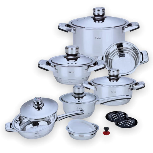 Batería de cocina de 16 Piezas de Acero Inoxidable Fondo Térmico