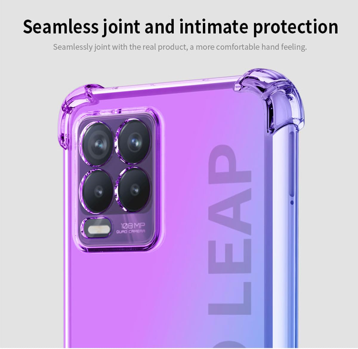 DABUNA Funda para Realme 8 4G y 8 Pro Case Uso Rudo,Transparente Colores Degradados Protectora de Cámara Anticaída Carcasa Bumper(Púrpura Azul)