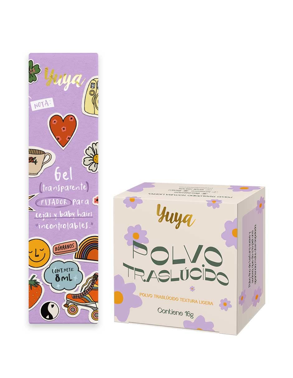 Republic Cosmetics Yuya Polvo traslúcido con ingredientes naturales + Gel Fijador para Cejas Beige