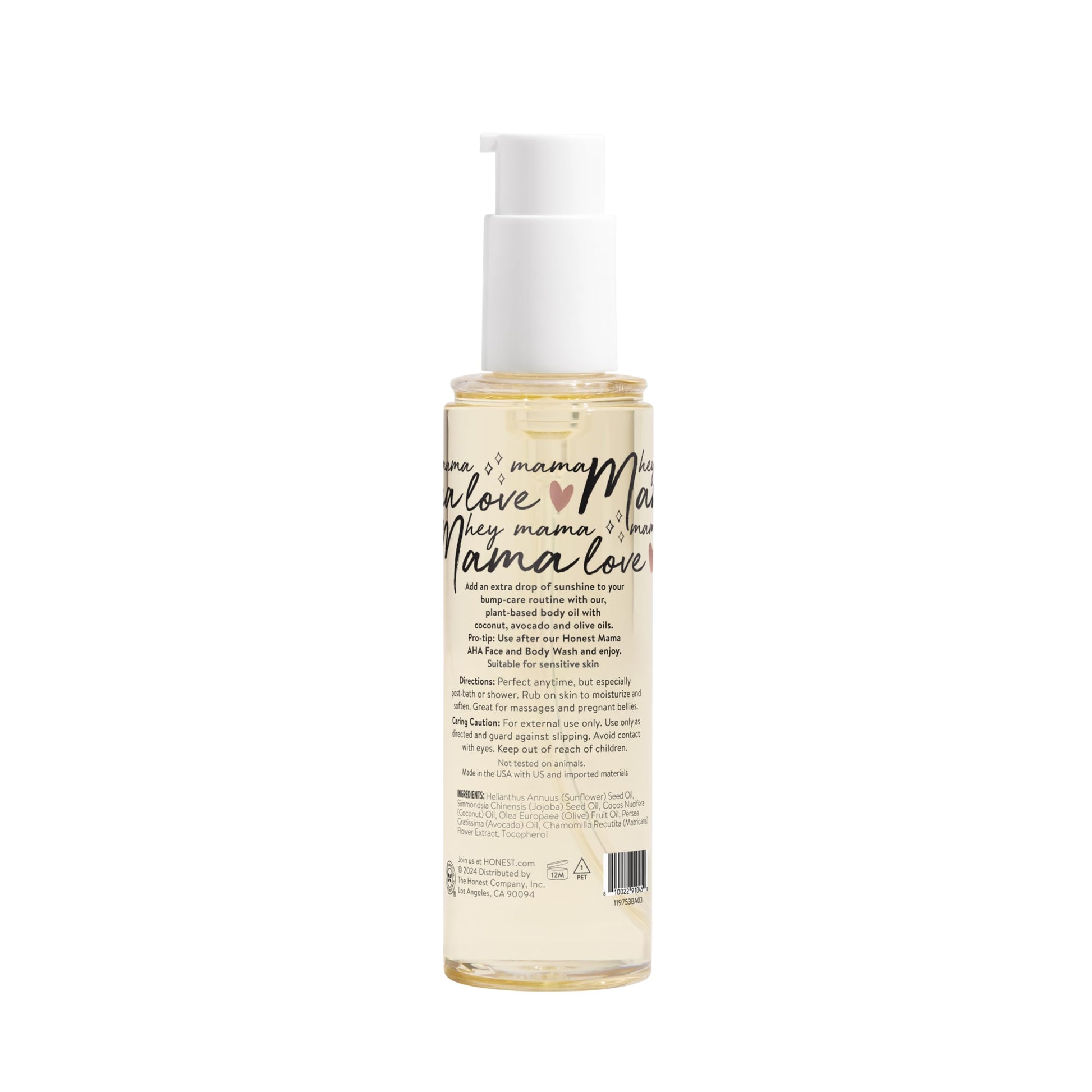 Honest Mom Care Glow On Body Oil Unscented Women 4.2 oz