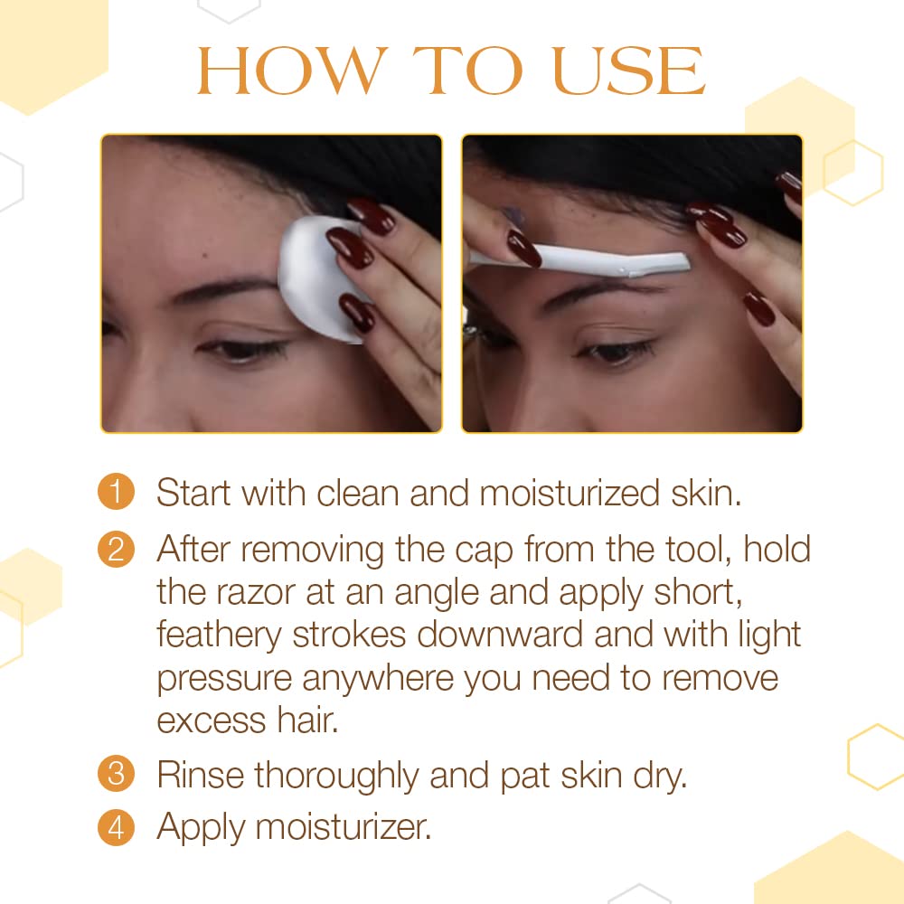 GiGi Navajas para Delinear Vello Facial Rostro y Cejas 4 Piezas Resistente Práctico Profesional