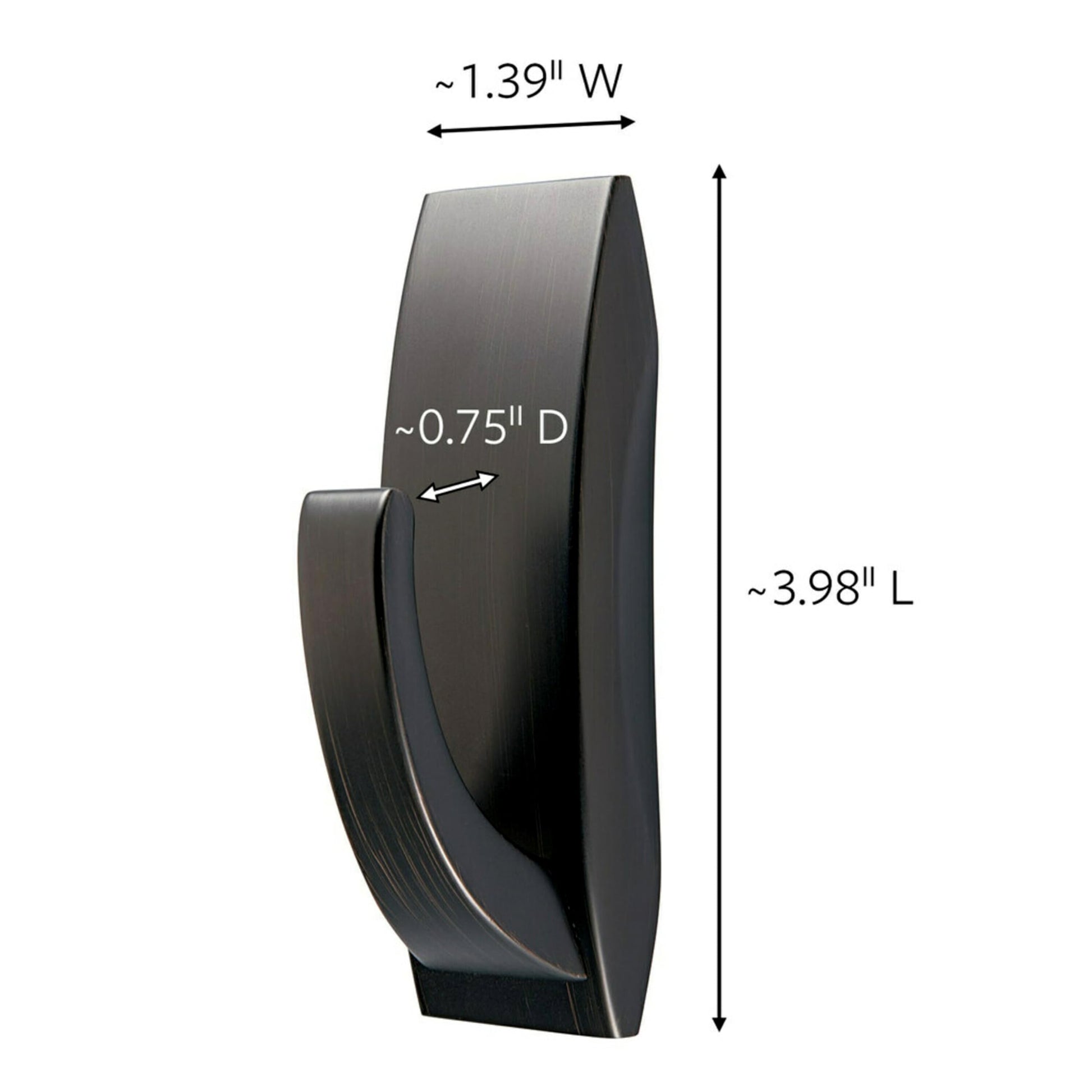 Command moderna Reflexiones gancho de metal para baño, pequeña, níquel satinado, 1-hook con tiras resistentes al agua (mr01-sn-bes), Large, Oil-Rubbed Bronze