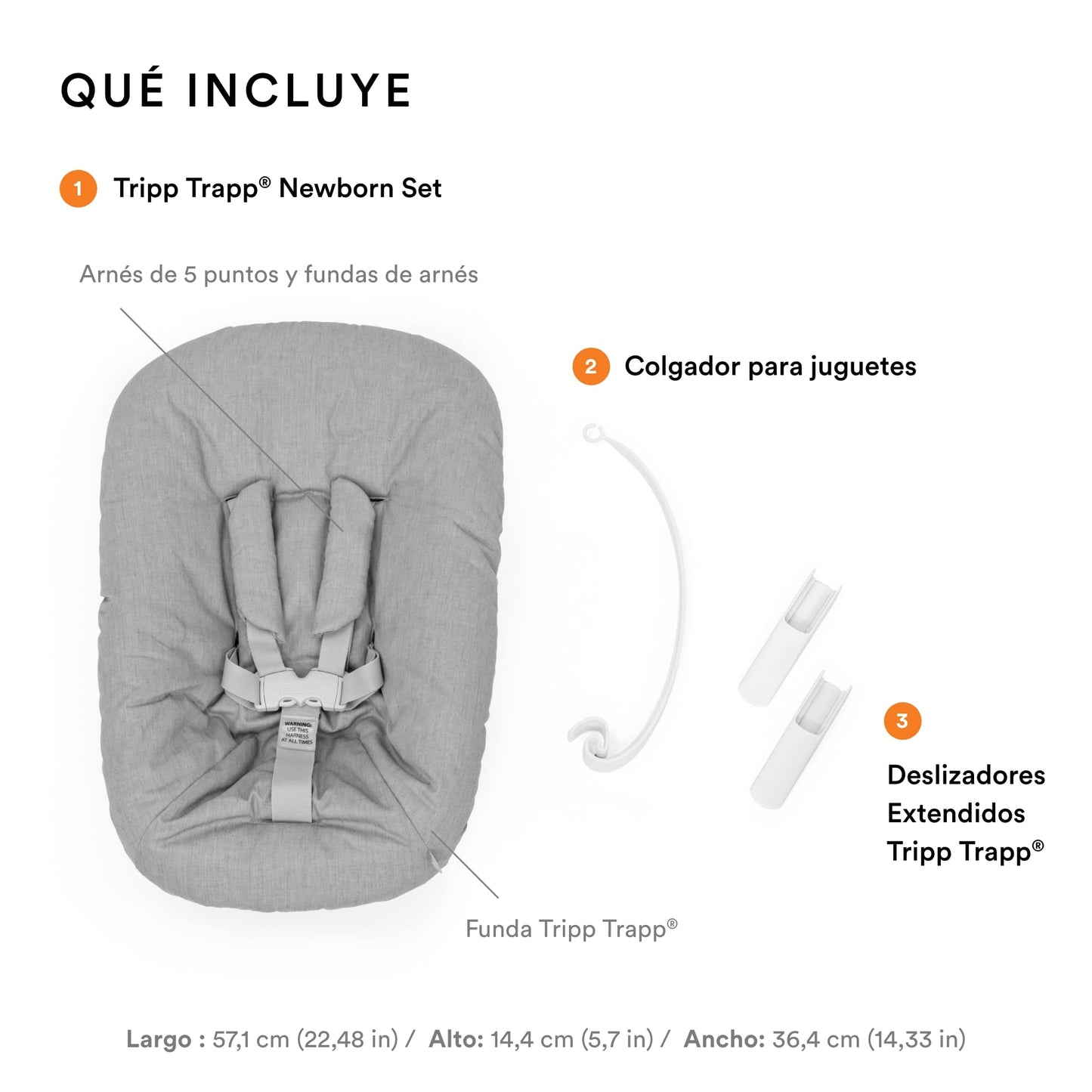 Tripp Trapp Newborn Set,Convierte la Silla Tripp Trapp en un asiento para recién nacidos hasta 9 kilos - Acogedor, seguro y fácil de usar - Compatible con modelos Tripp Trapp posteriores a mayo de 2003