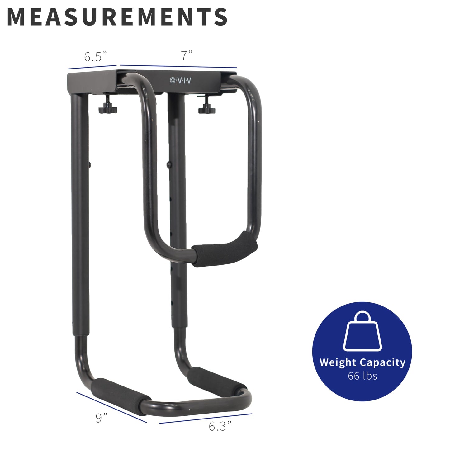 Soporte Ajustable para PC Vivo Negro con Bloqueo Seguro