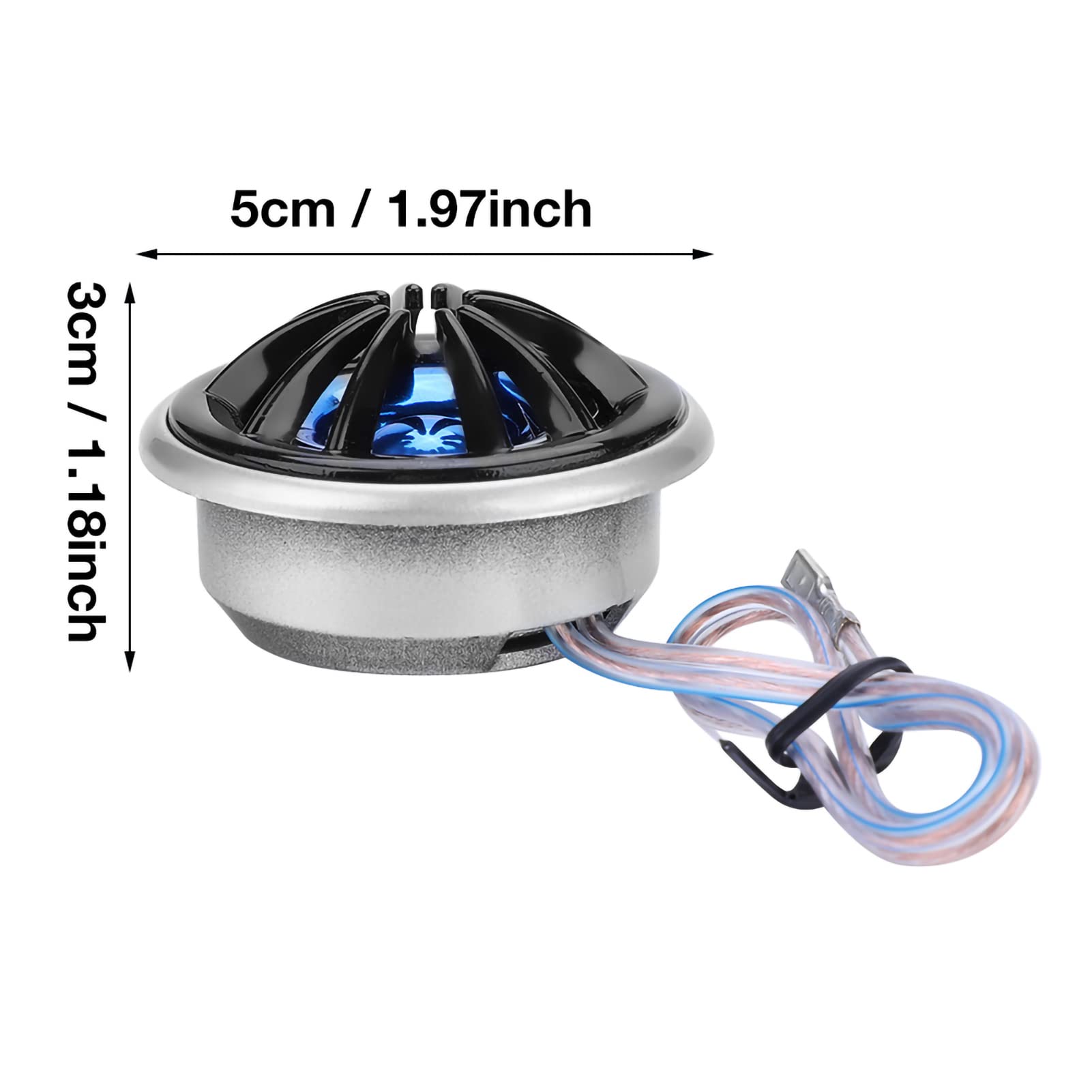 Keenso Reproductor de Audio Fuerte, 1 par de Altavoces para Automóvil Reproductor de Música Audio Super Power Dome Tweeter 130W