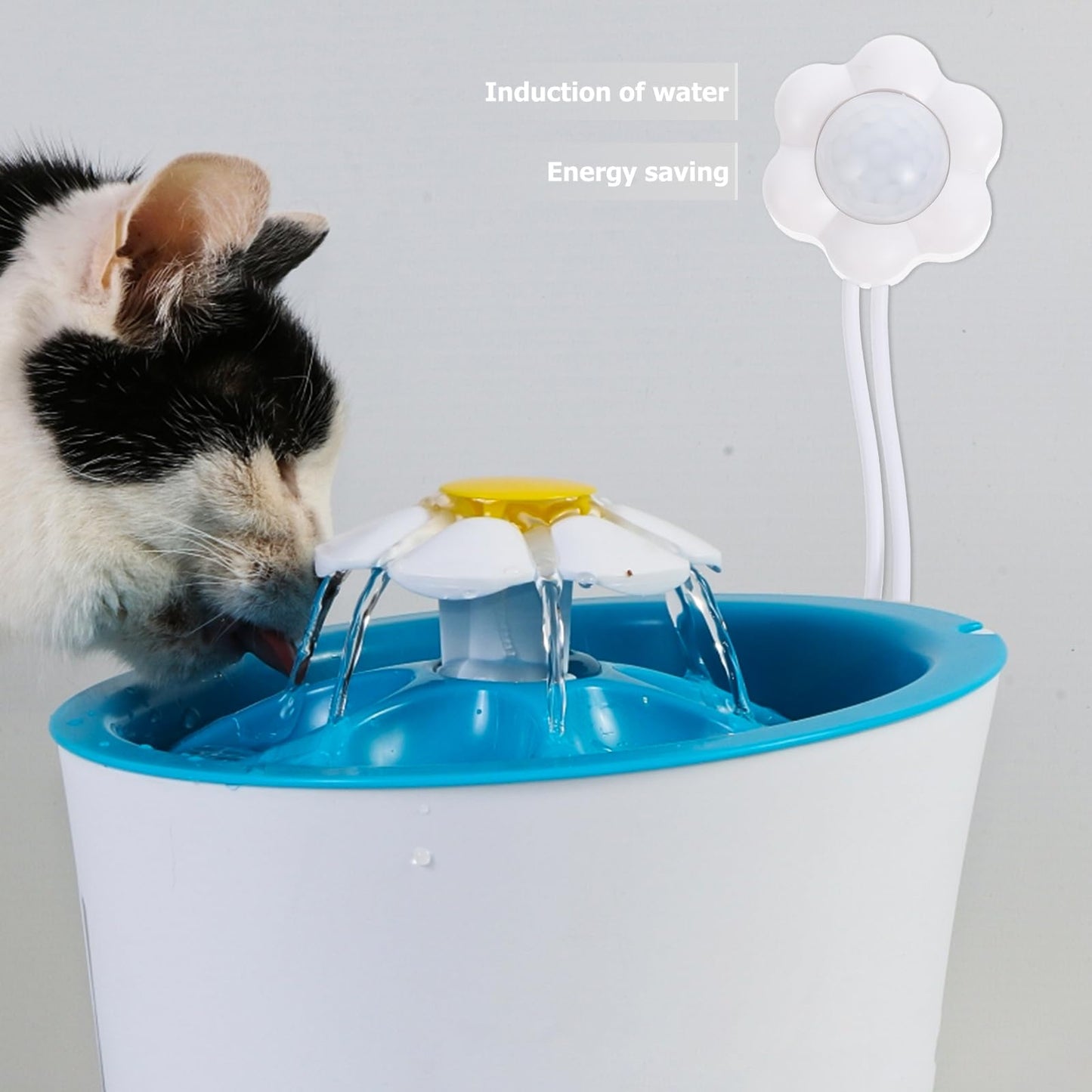 BESPORTBLESensor de fuente para gatos, sensor de movimiento de parada y arranque automático de fuente de agua para gatos - Sensor de fuente de agua universal para mascotas