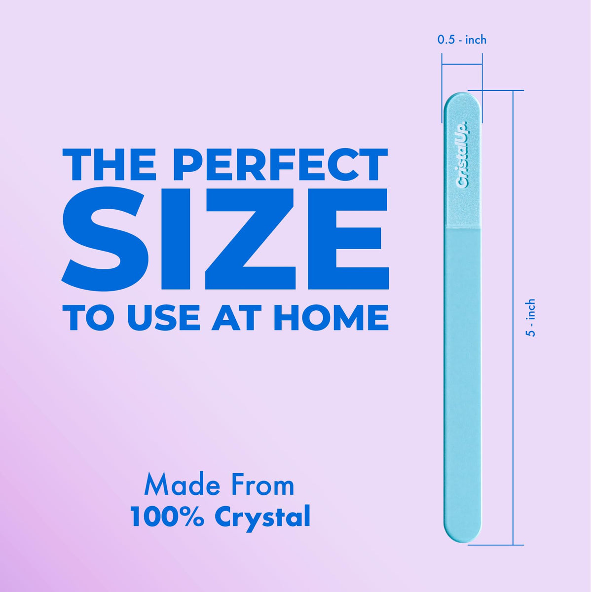 Lima de uñas de cristal CRISTAUP de 5,3 pulgadas, lima de vidrio duradera, ecológica, suave para las uñas, perfecta para el hogar, la oficina y para llevar, diseño elegante para resultados