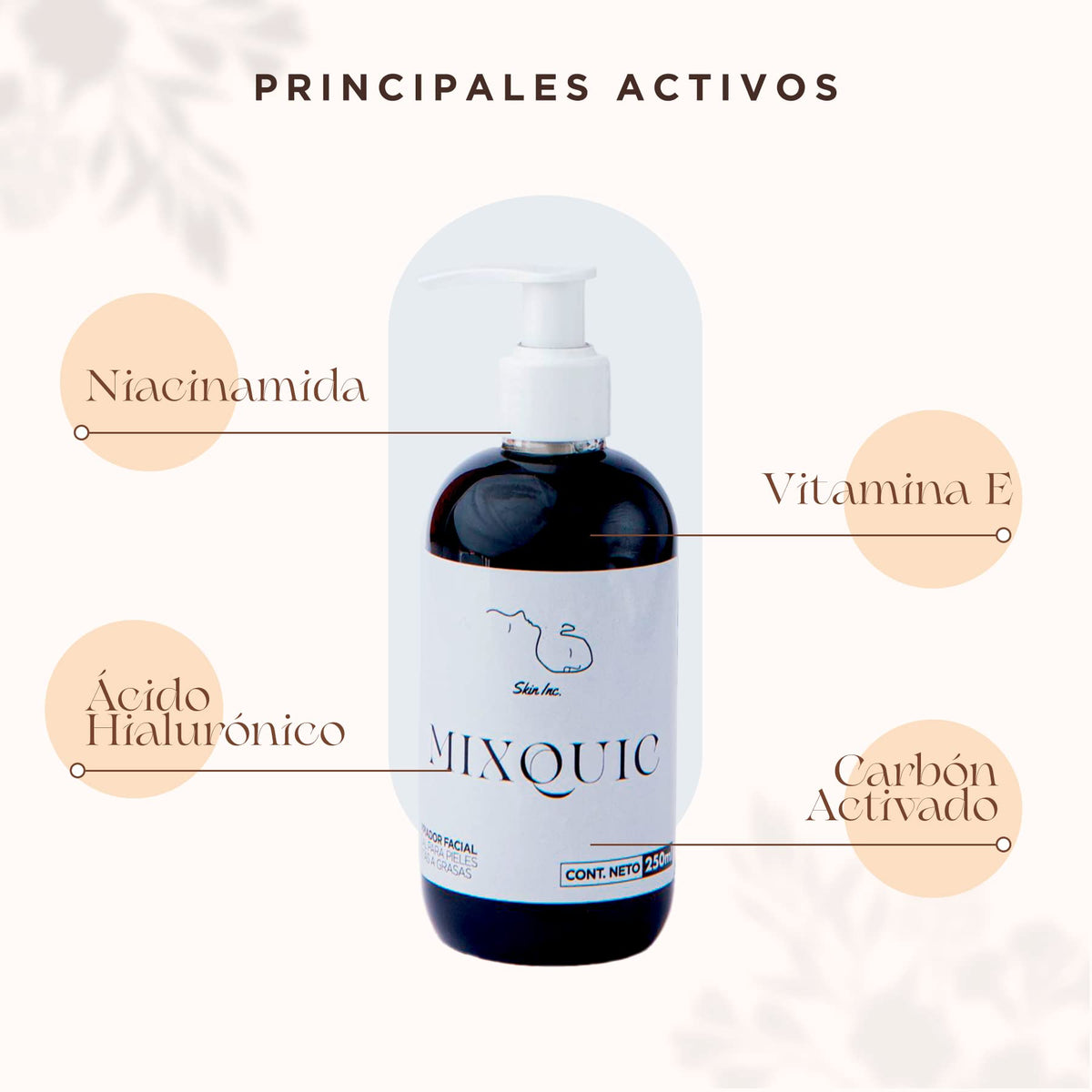 Skin Inc | Mixquic Limpiador Facial Liquido para Rostro Piel Mixta 250ml